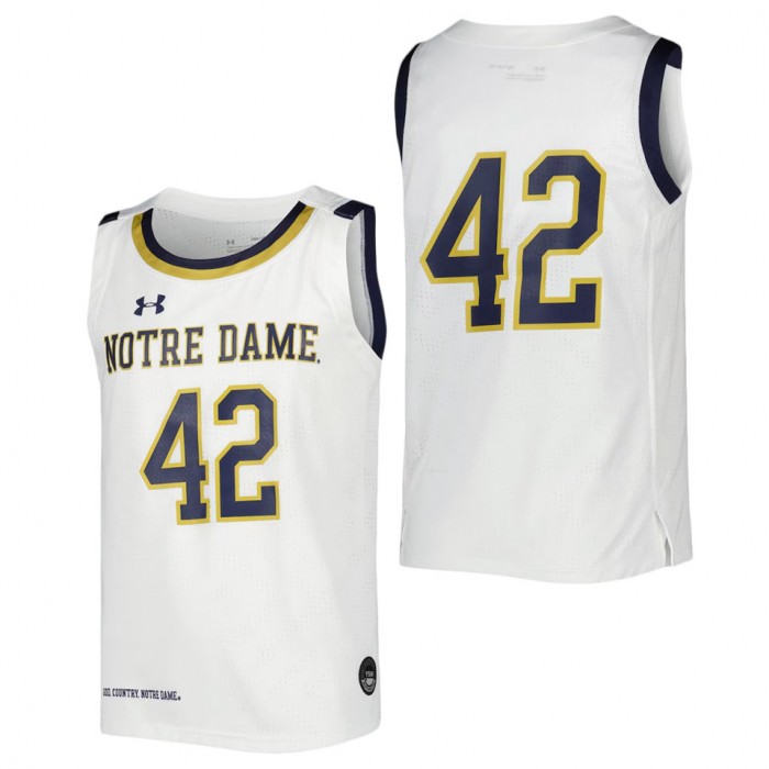 Under Armour Men's Notre Dame Fighting Irish White #42 Replica Basketball  Jersey